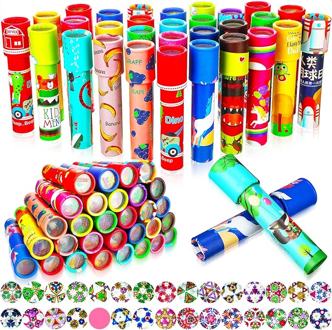 CHENGU Classic Kaleidoscope Return Gifts for Kids Birthday, Educational Toy for Classroom School Return Gifts, Party Favor, Gift Bag Filler, Carnival Prize and Stocking Fillers(Double Style)