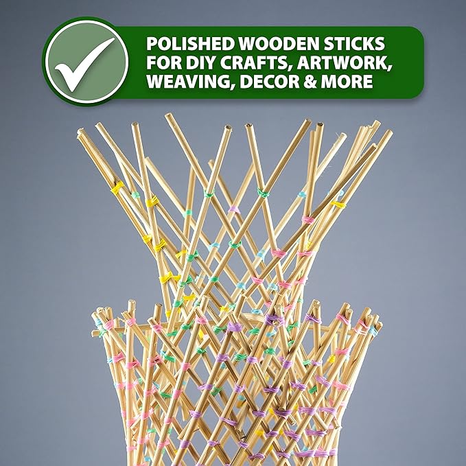 Mandala Crafts Wood Sticks Wooden Dowel Rods 36 Inches Wooden Sticks for Crafts Sticks Macrame Dowels - 50 Unfinished Wood Dowels 1/4 Inch Cake Dowels for Tiered Cakes