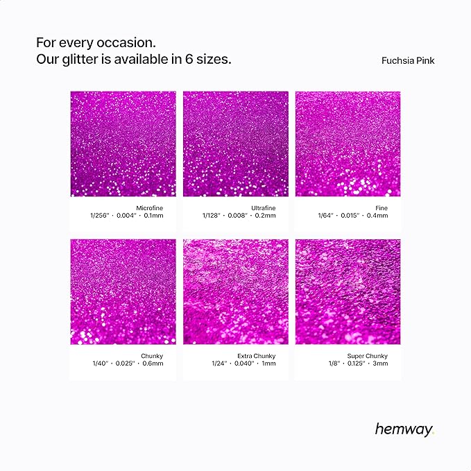 Hemway Glitter for Resin 100g Fuchsia Pink Metallic Crystals for Epoxy Craft Super Chunky Flakes Tumblers Wax Melt