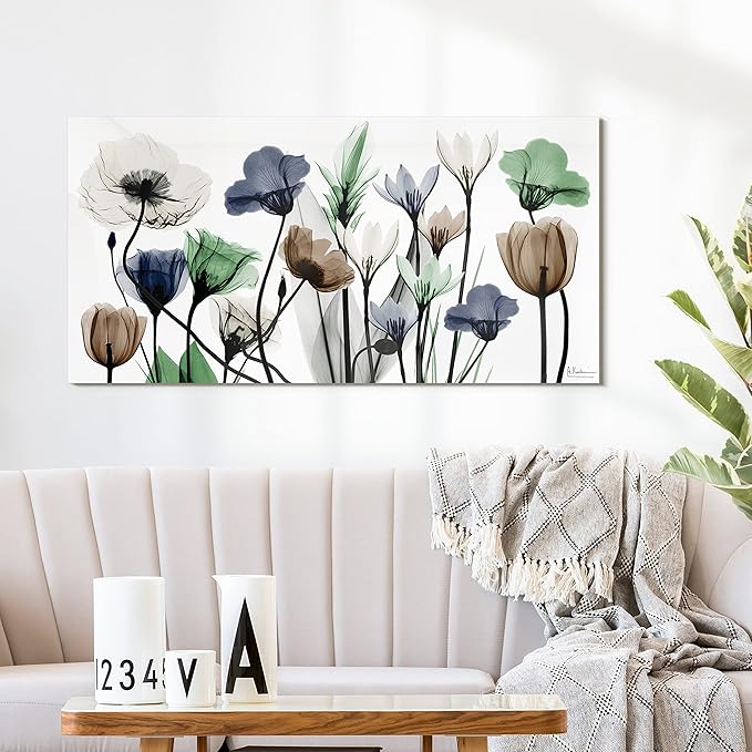 Empire Art Direct Frameless Free Floating Tempered Glass Panel Graphic Wall Art Ready to Hang, 24" x 48", Floral Landscape