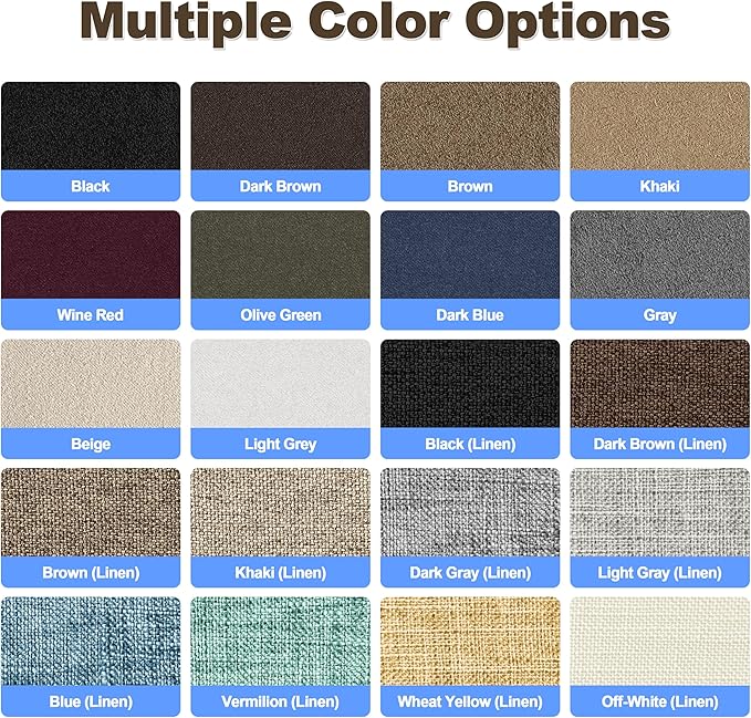 Azobur Coarse Linen Repair Patches, 6 Piece Self-Adhesive Linen Fabric Patches, Multi Color, Can be Used for Linen Sofa Repair and Linen Clothes Repair, Quick Fix Sofa.(Khaki)