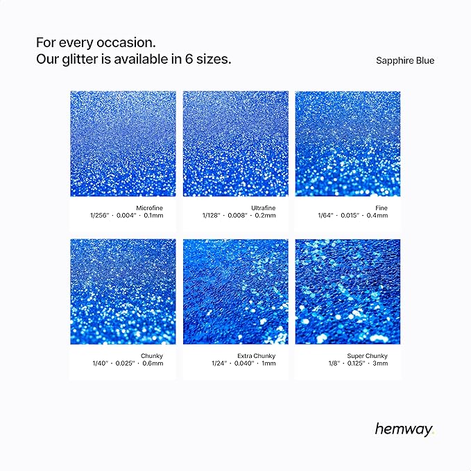 Hemway Polyurethane & Epoxy Resin Glitter for Arts, Crafts, Tumblers, Flooring, Woodwork, Decorating and Resin Projects 100g - Sapphire Blue