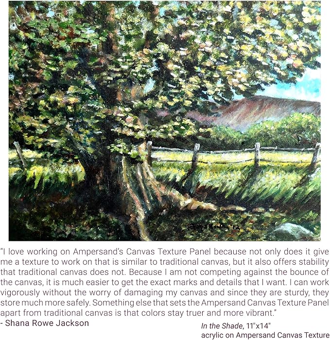 Ampersand Art Supply Wood Gesso Art Painting Panel: Canvas Texture, 1.5 Inch Cradle, 16" x 16"