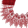 GXTIZAS Burgundy Lace Trim 5 Yards Wide Venise Lace Ribbon Embroidered Edge Trim for Sewing Crafts Pillow Case