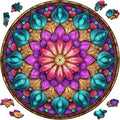 Wooden Puzzles for Adults, Mandala Puzzles 500 Pieces, Unique Shaped Jigsaw Puzzles for Adults and Kids, Birthday Gifts Fun Challenge Family Game 16.5'' x 16.5''