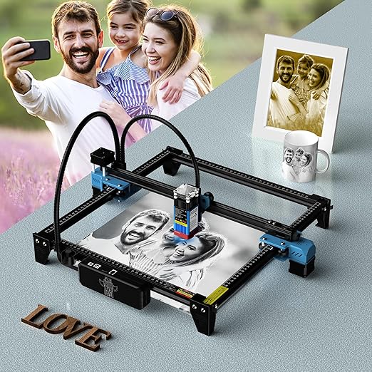 TTS-55 PRO 5500mW Laser Engraver Machine Laser Cutter Laser Cutting Engraving Tool for Wood Metal Aluminum Glass Leather
