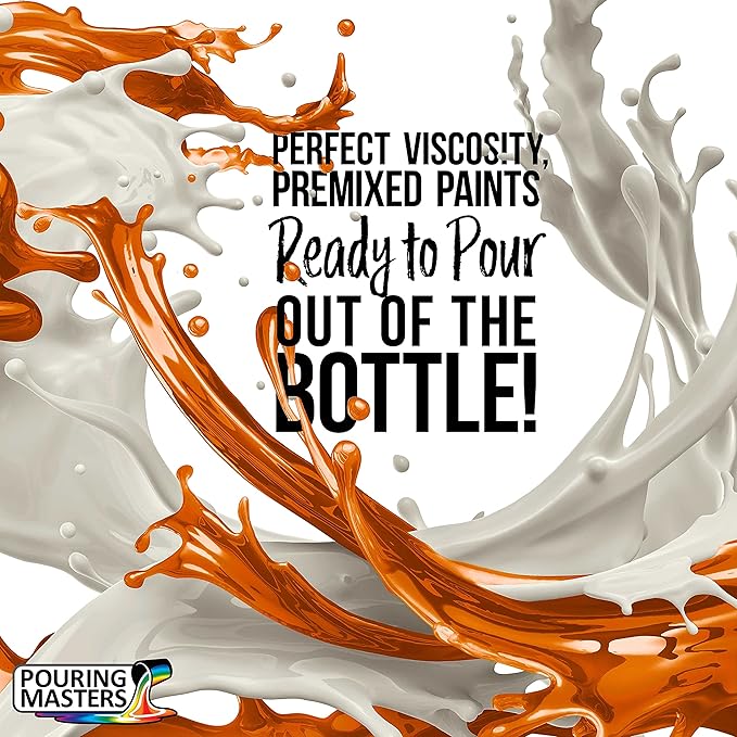 Pouring Masters Blaze Red/Gold Iridescent Special Effects Acrylic Pouring Paint - Premium 64-Ounce Pre-Mixed Fluid Acrylic Paint - Fluid Art Supplies for Canvas, Wood, Paper, Tile & Rocks