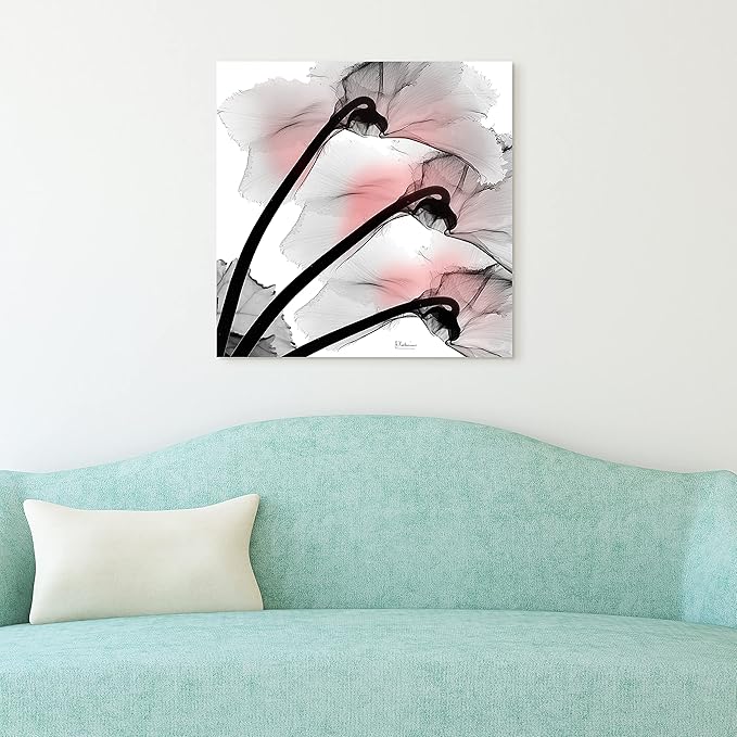 Empire Art Direct Frameless Free Floating Tempered Glass Panel Graphic Wall Art Ready to Hang, 24" x 24", Coral Luster Clycamen