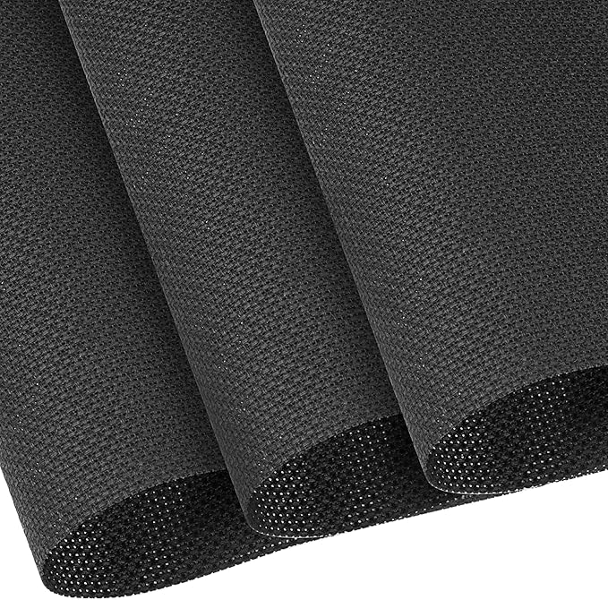 Cross Stitch Fabric 14 Count Aida Cloth 28 x 19 Inch Large Size Classic Reserve Cross Stitch Supplies Embroidery Fabric for Home DIY Craft Decoration Handmade, Black