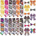 12 Rolls 60 Yards Day of The Dead Wired Edge Ribbons Black Purple Sugar Skull Flower Burlap Ribbon Dia De Los Meurtos Ribbon for Halloween Party DIY Craft Wreath Decor