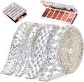 4 Rolls Bling Rhinestone Ribbon Crystal Strips, 4 Styles Self Adhesive Glass Crystal Sticker Rhinestone Tape for DIY Car&Craft Wedding Christmas Gift Decoration