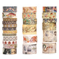 Vintage Washi Tape Set - 24 Rolls Arts Adhesive Tapes Assorted Retro Decorative Masking Tape Sets for Craft, Kids, Scrapbook, DIY, Gift Wrapping (3-Ocean Odyssey)
