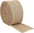 KINJOEK 6 Inch Wide 11 Yards Burlap Ribbon, Natural Jute Fabric Ribbon Crafts Ribbon for Christmas Wedding Gifts Burlap Fabric DIY for Decoration