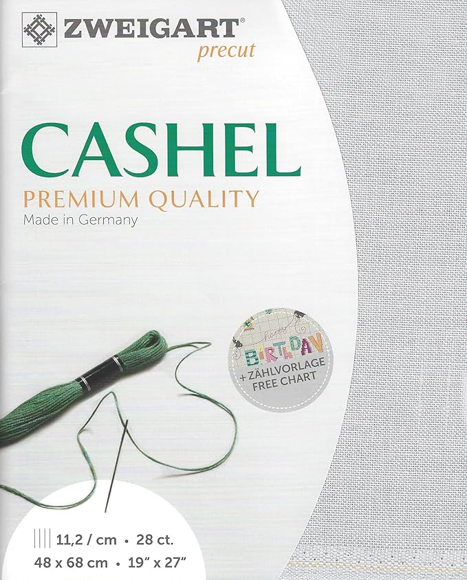 Precut Zweigart Cashel 28 Count Pearl Gray 3281/705. Needlework Canvas, Cross Stitch Fabric, Embroidery Canvas 100% Linen
