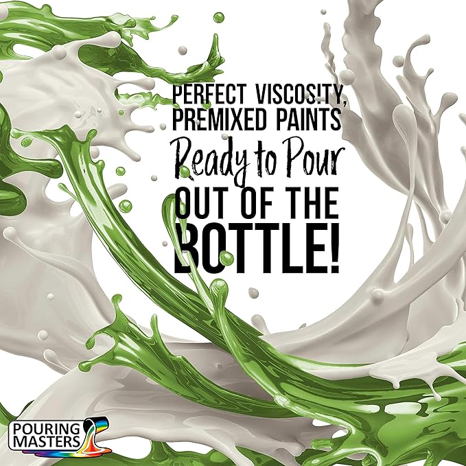 POURING MASTERS Grass Green Acrylic Ready to Pour Pouring Paint - Premium 32-Ounce Pre-Mixed Water-Based - for Canvas, Wood, Paper, Crafts, Tile, Rocks and More