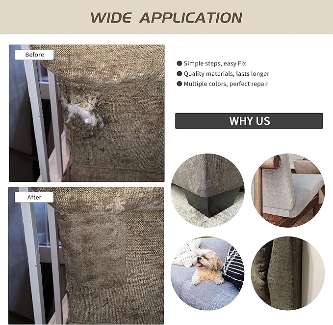 Coarse Linen Repair Patches, Self-Adhesive Linen Fabric Patches, 8X11 inch Extra Size, Multi Color, Can be Used for Linen Sofa Repair and Linen Clothes Repair(8" x 11",Beige 1.0)