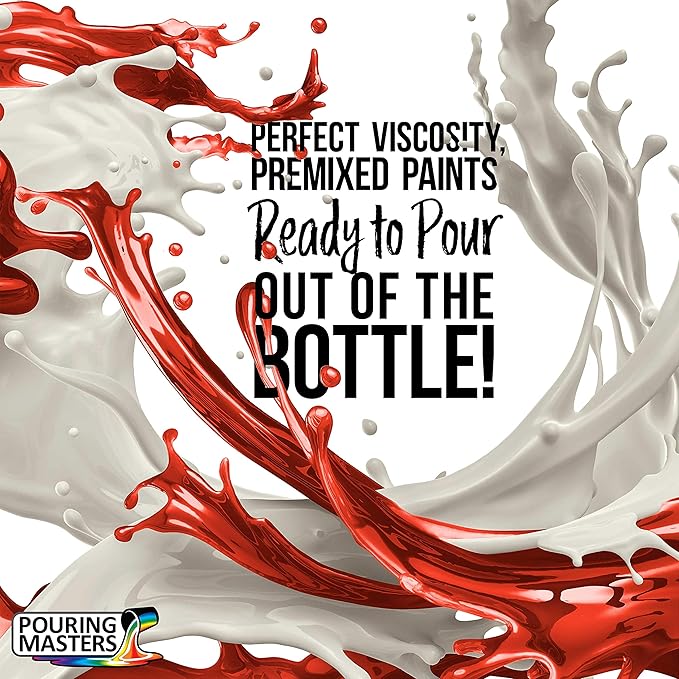 Pouring Masters Havana Red Ready to Pour Acrylic Pouring Paint - Premium 8-Ounce Pre-Mixed Fluid Acrylic Paint - Fluid Art Supplies for Canvas, Wood, Paper, Tile & Rocks