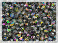 100 pcs of Faceted Fire Polished Pressed Czech Glass Beads 4mm (0.16in), Crystal Vitrail 00030-28101 BCV