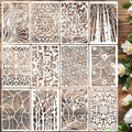 Stencils for Crafts Reusable Texture Stencils Floral Stencil Leaf Tree Templates for Painting on Wood Furniture Card Canvas Paper Scrapbook