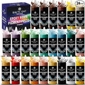 24 Colors Epoxy Resin Pigment Paste Set – High Concentration Creamy Opaque Epoxy Dye & Coloring Paste Kit for Resin Art, Jewelry Making, Tumblers, River Tables, Coasters – Mica Powder Alternative