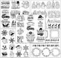 Whaline 5 Sheet Christmas Clear Stamps Wreath Snowman Gnome Silicone Transparent Stamps Greeting Words Border Stamp Cards for DIY Craft Card Making Scrapbooking Embossing Album Decor