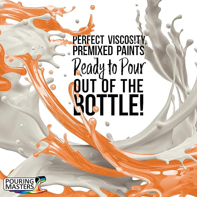 Pouring Masters Mango Ready to Pour Acrylic Pouring Paint - Premium 8-Ounce Pre-Mixed Fluid Acrylic Paint - Fluid Art Supplies for Canvas, Wood, Paper, Tile & Rocks
