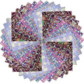 HANPATQUI 50PCS 10 x 10 inch Purple Printed 100% Cotton Fat Quarters Fabric for Sewing and Quilting Bundles Precut Fabric Square for DIY Craft Patchwork