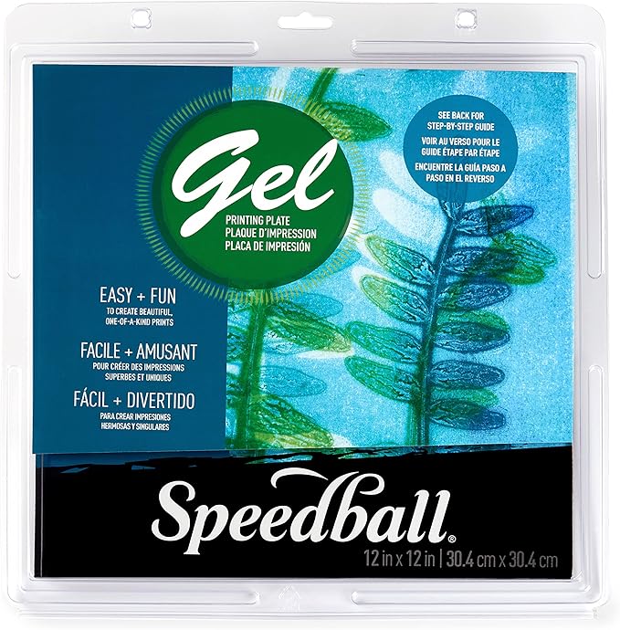 Speedball Gel Printing Plate, 12” x 12” for Monoprinting, Printmaking, Press, Arts & Crafts