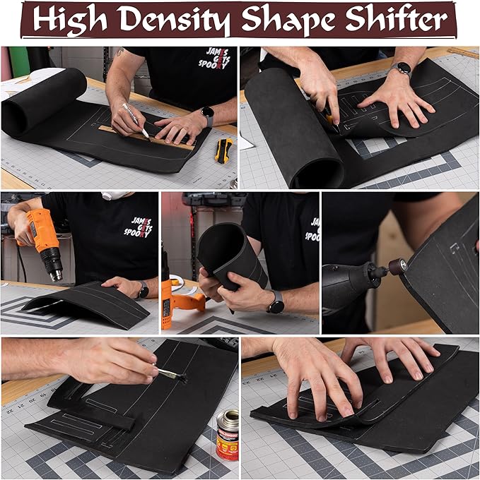 2-Pack EVA Foam Cosplay Bundle - 2 Pack: 1mm Thick (Black) 14" x 39" Sheet - Premium Foam Sheets - Ultra High Density Craft Foam 85 kg/m3 - by The Foamory