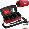 Quiver Time Red Bolt Card Carrying Case fits Pokemon Cards and other TCG Games - Storage Bag for Playing/Trading Cards and Deck Box (Straps, Dividers & 100 Apollo Card Sleeves)