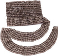 Gingham Ruffle Lace Trim Pleated Lace 5 Yards Gathered Gingham Fabric Edge Ribbon Trim for Dresses, Wedding Gowns, Crafts, Home Decor (Brown)