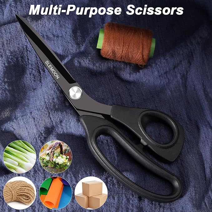 8.5 Inch Tailor Scissors All Purpose, Heavy Duty Premium Stainless Steel Scissors, Comfort Grip Handles for Fabric, Leather, Sewing & Crafting