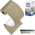 KING MOUNTAIN Linen Repair Patches, Self-Adhesive Linen Fabric Patches, 4 X 63 inch Extra Size, Multi Color, Can be Used for Linen Sofa Repair and Linen Clothes Repair (Flaxen)