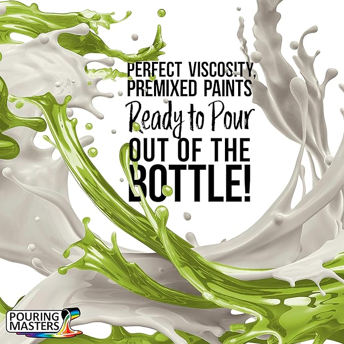 POURING MASTERS Lemon Lime Acrylic Ready to Pour Pouring Paint - Premium 8-Ounce Pre-Mixed Water-Based - for Canvas, Wood, Paper, Crafts, Tile, Rocks and More