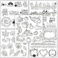Whaline 5 Sheet Fall Thanksgiving Clear Stamps Autumn Leaves Pumpkin Gnome Silicone Transparent Stamps Happy Fall Border Stamp Cards for DIY Craft Card Making Scrapbooking Embossing Album Decor