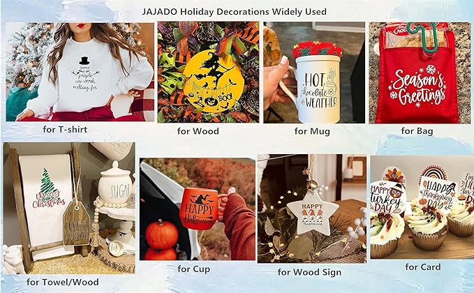 JAJADO Christmas Silk Screen Stencils Reusable Adhesive Stencils Winter Christmas Silk Sceen Transfers Santa Sacks DIY Xmas Gift for Office, School, Bakery, Coffee Bar, Christmas Home Decor Ornaments