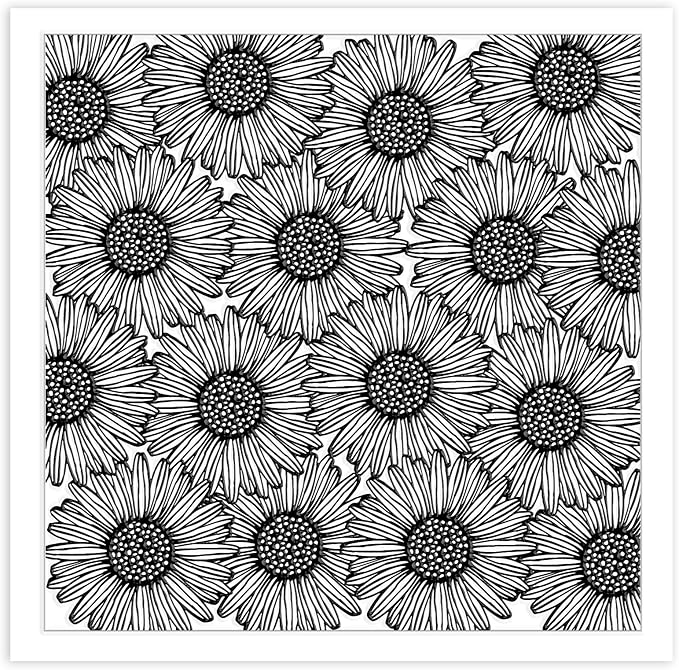CHGCRAFT Wishing Flowers Polymer Clay Texture Sheets Silicone Texture Stamp Clay Texture Mat Modeling Pattern Pad Texture Sheets for Jewelry and Clay Earrings Tools, 5.5x5.5 inch
