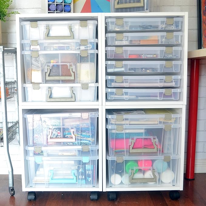 ArtBin 9100AB Super Satchel Slim 1 Open Compartment, Art & Craft Organizer, [1] Plastic Storage Case, Clear