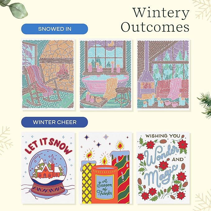 Lifelines FlowArt Activity Pad, 2-Pack Winter Set + Bonus Pad - Guided Art Meditations with Markers – Dot-by-Letter & Illuminate & Create - Coloring Books for Tweens, Adults & Seniors