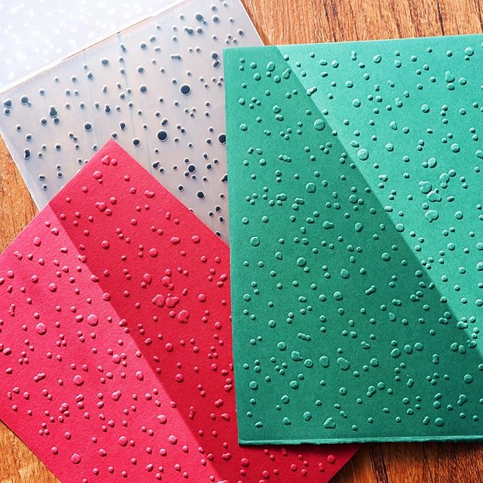 Arbuya Christmas Plastic Embossing Folders for Card Making Snowfall Texture Embossing Folder Templates for Scrapbooking Paper Crafting Home Decoration