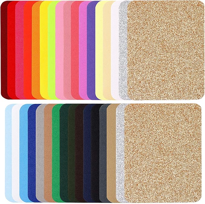 AUGSHY 33 Pcs Iron On Patches, 31 Colors Great for Jeans Crafts
