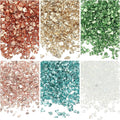 uxcell 6 Colors Crushed Glass Chips, 1-3mm Irregular Glitter Metallic Glass Broken Glasses Pieces with Laser Bag for Craft DIY Vase Epoxy Halloween Decoration 31.5g, Solid Color