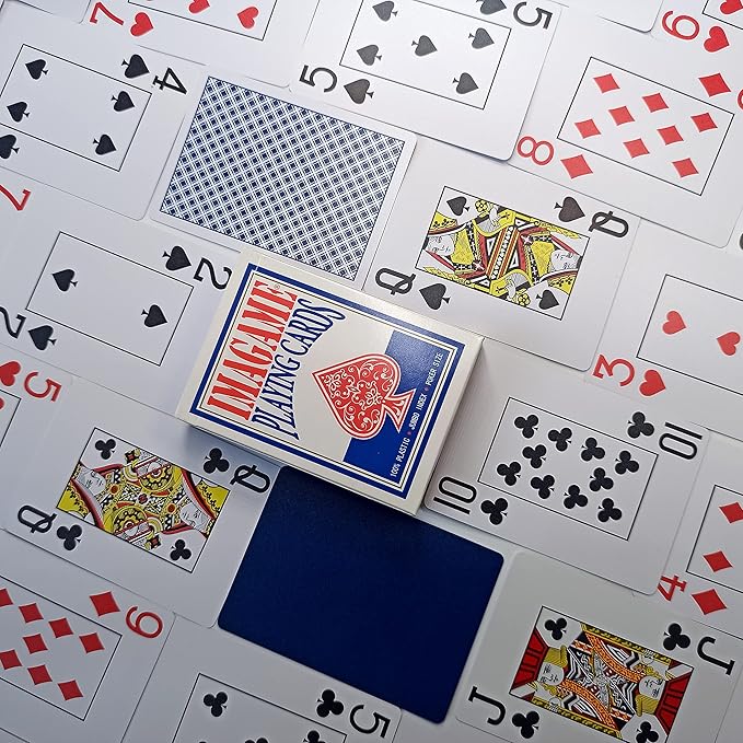 Plastic Playing Cards, Real Poker Size, Casino Quality, Jumbo Index, Waterproof & Washable, Perfect for Texas Hold’em Poker, 1 Blue Deck
