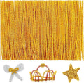 Iooleem 200pcs Golden Glitter Pipe Cleaners, Glitter Chenille Stems, Pipe Cleaners for Crafts, Pipe Cleaner Crafts, Art and Craft Supplies, Christmas Pipe Cleaners.