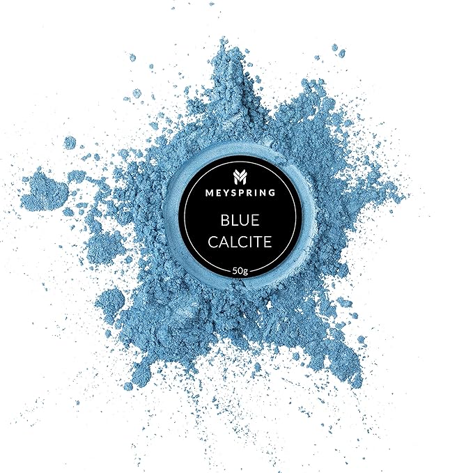 MEYSPRING Blue Calcite - Mica Powder for Epoxy Resin - Pigment Powder for Resin Art - Epoxy Dye for Woodworking