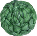 Merino Silk Luxe Tonal Designer Blend. Superfine Merino, Mulberry Silk, Tussah Silk. Top Roving for Spinning or Felting. Velvet Moss 1oz