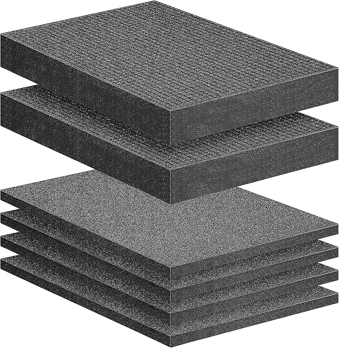 DECOHS 6 Pcs Pick Apart Foam Insert - 2 Size Pick and Pluck Sheets - Pre Cubed Pads for Cases, Toolbox, Game Box, Camera Storage Drawer