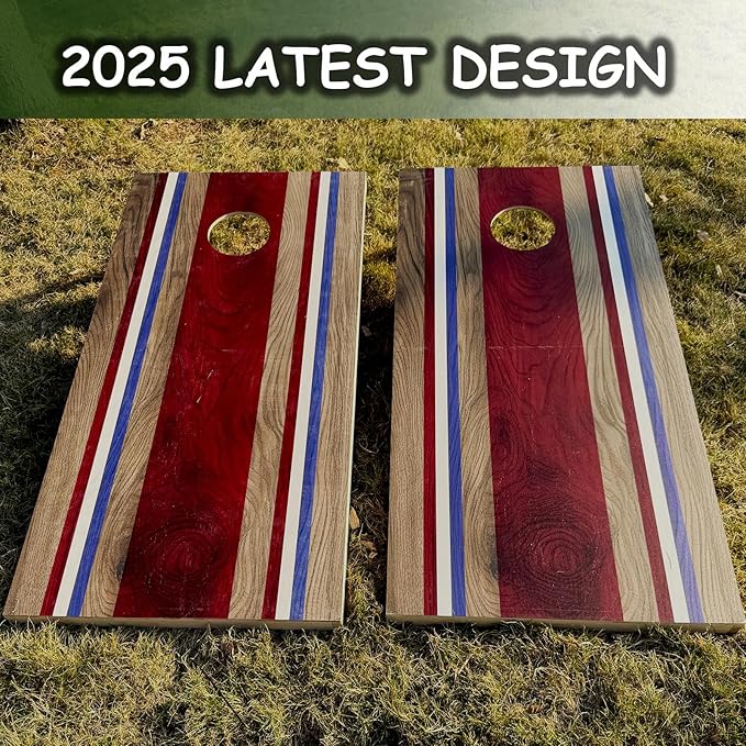 4×2FT Cornhole Board Set,Wooden Corn Hole Games for Adults Bean Bag Toss Game Set, with Corn Hole Bags Set 8,2 Cornhole Boards and a Carrying Case for Wedding/Party/Outdoor/Hiking/Yard
