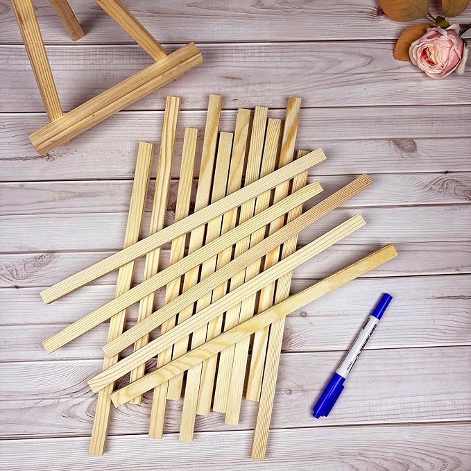 1/2" x 12" Square Wood Dowels Wooden Dowel Rods for Crafting, 15 PCS Square Wood Sticks for Crafts, Unfinished Pine Hardwood Sticks for Woodworking Models Making Dollhouses Miniatures
