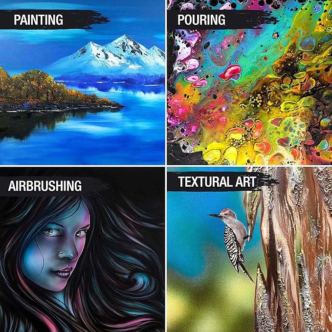 U.S. Art Supply Square Stretched Canvas for Painting 8x8 inch Gallery Depth 1-1/2" Thick, 5-Pack - 12oz Acrylic Gesso Triple Primed, Professional Artist Quality, 100% Cotton - Pouring, Oil Paint